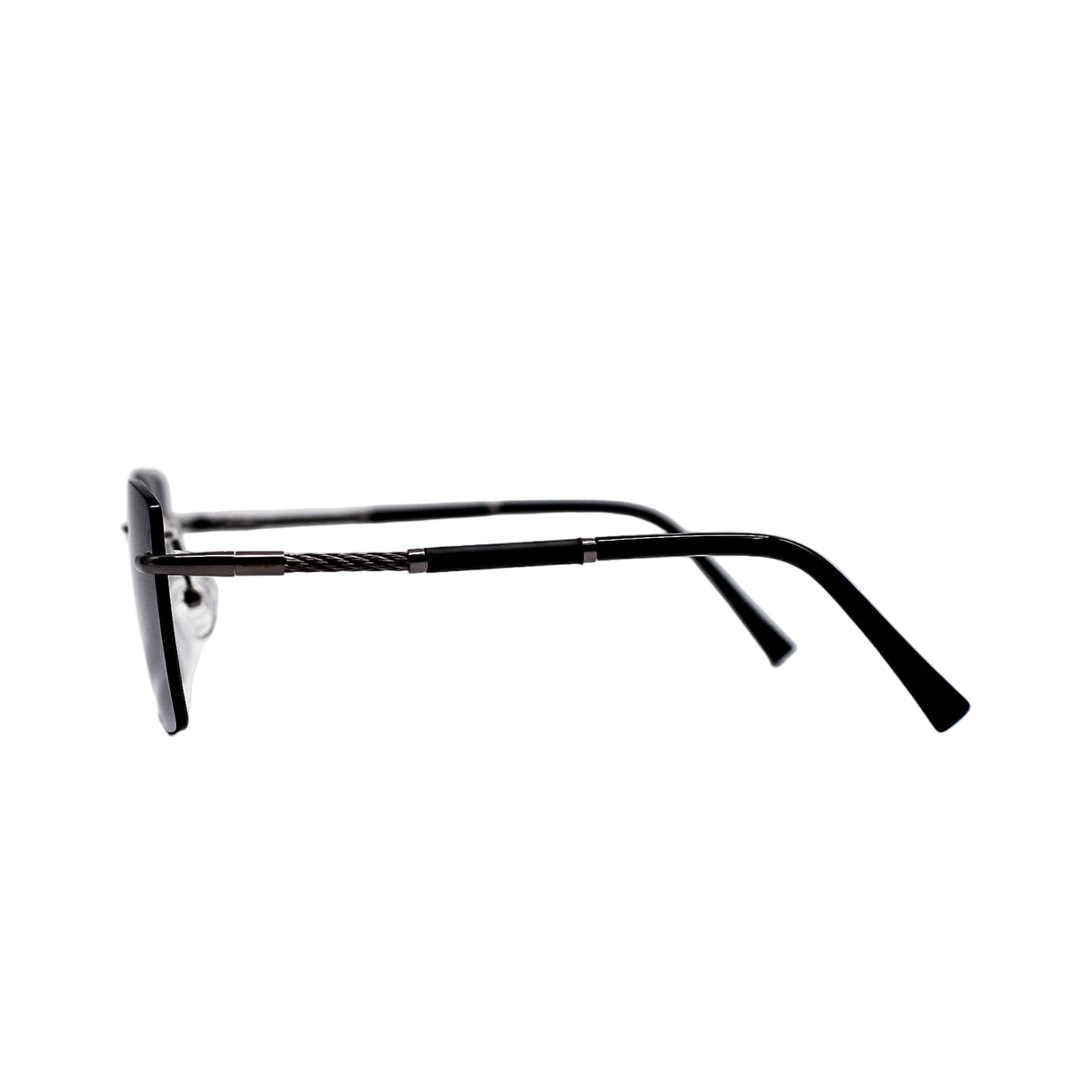 Black eyeglasses on a white background