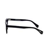 Black eyeglasses on a white background