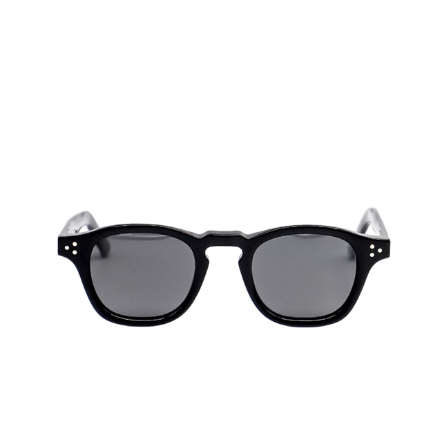 Black sunglasses with a white background