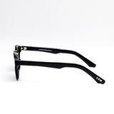 Black eyeglasses on a white background