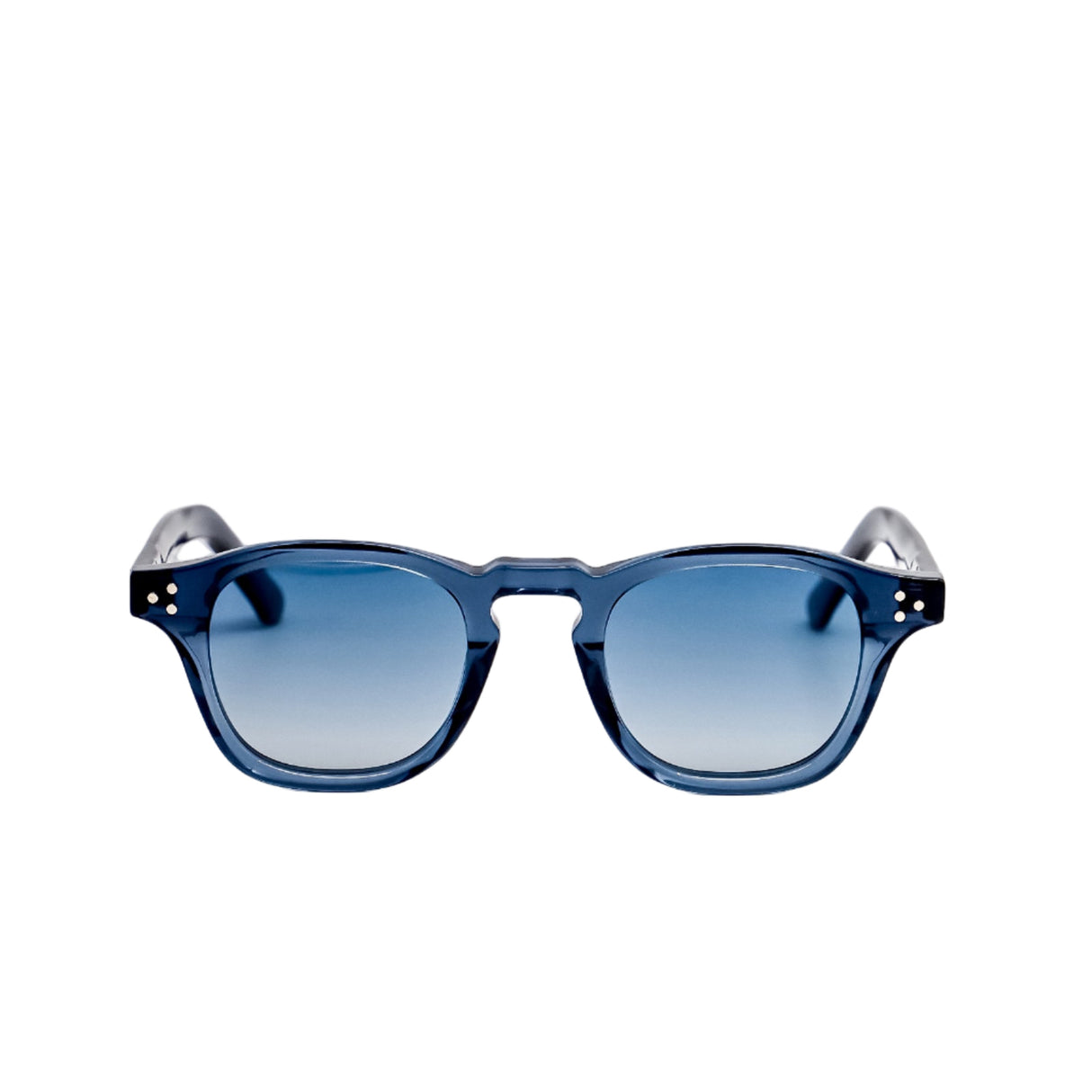 Blue sunglasses on a white background
