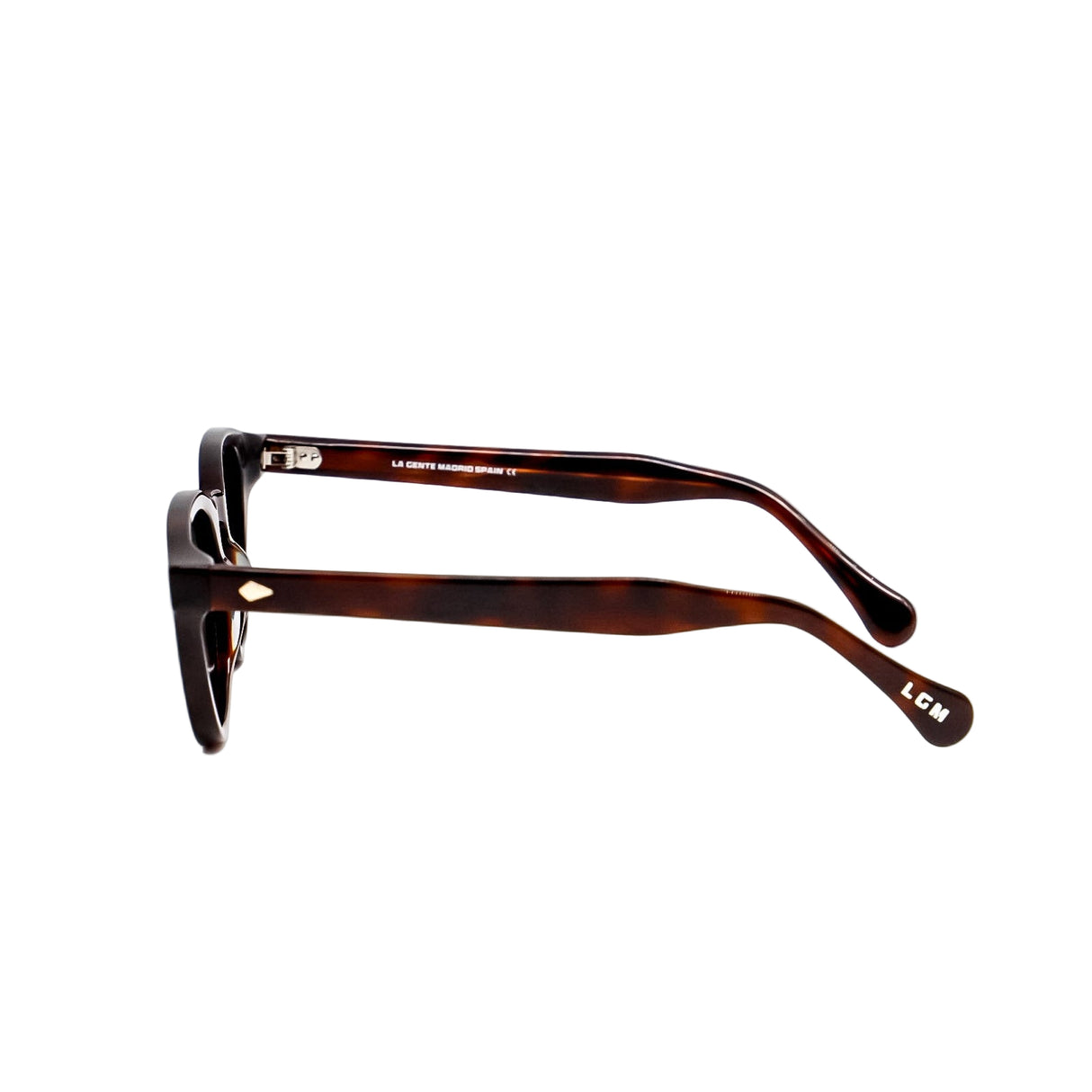 Pair of tortoiseshell eyeglasses on a white background