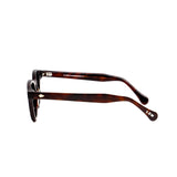 Pair of tortoiseshell eyeglasses on a white background