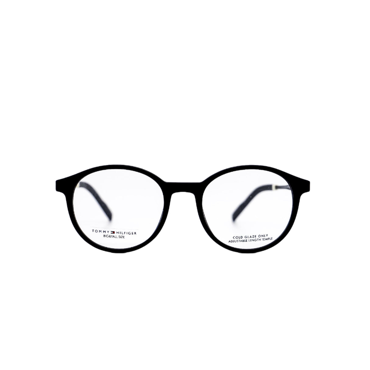 Black eyeglasses on a white background