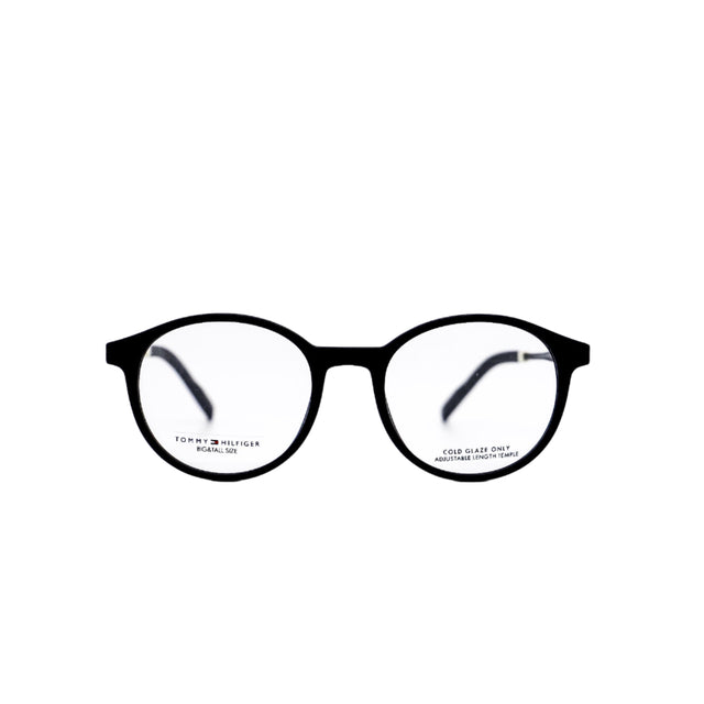 Black eyeglasses on a white background