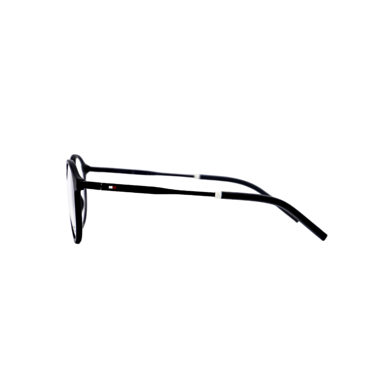 Black eyeglasses on a white background