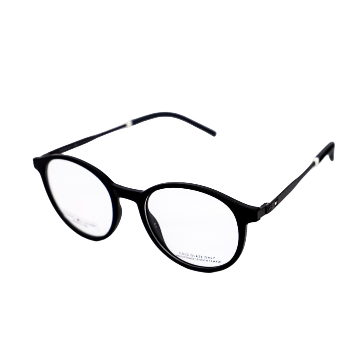 Black eyeglasses on a white background
