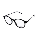 Black eyeglasses on a white background