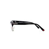 Black eyeglasses on a white background