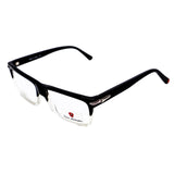 Black eyeglasses on a white background
