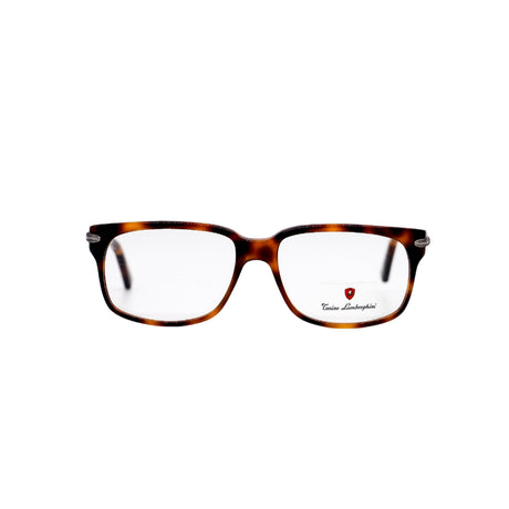 Tortoiseshell eyeglasses on a white background